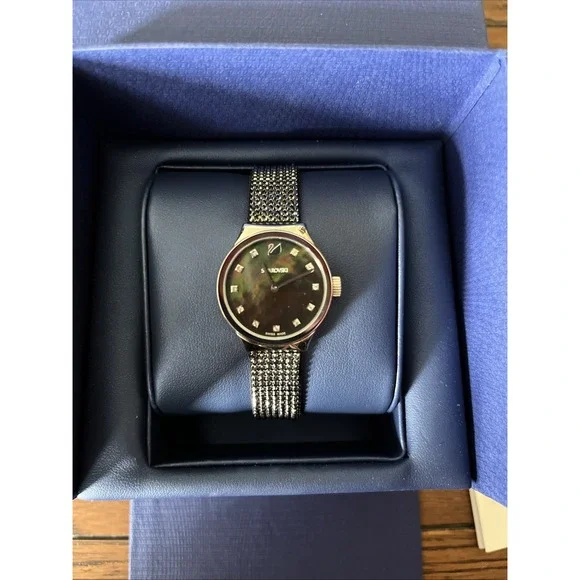 Swarovski Memories Crystal Mesh‎ Fabric Band Black Dreamy Women Watch 5200065 - Picture 2 of 7